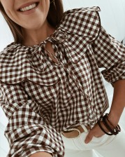 Camisa vichy marron