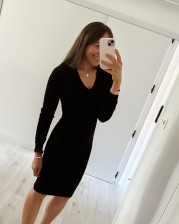 Vestido canalé negro