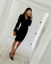 Vestido canalé negro