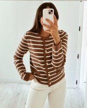 Cardigan Navy camel