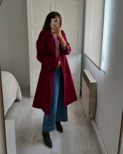 Gabardina fluida burgundy