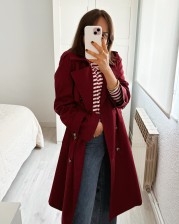 Gabardina fluida burgundy