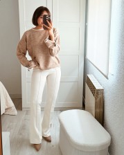 Legging flare blanco roto