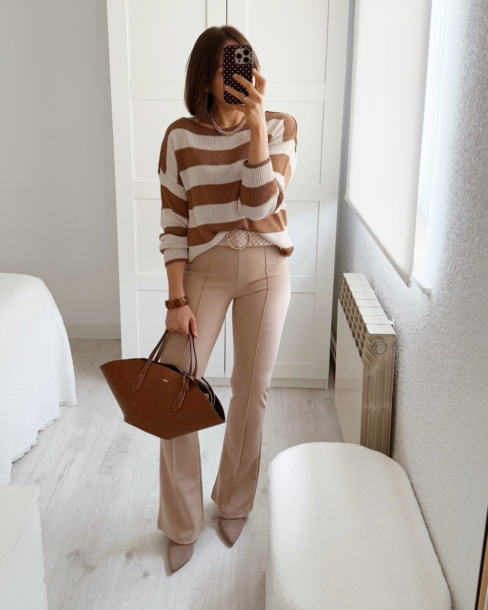 Legging flare camel