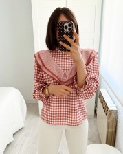 Blusa vichy coral