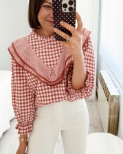 Blusa vichy coral