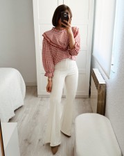 Blusa vichy coral