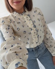 Blusa cerezas azul