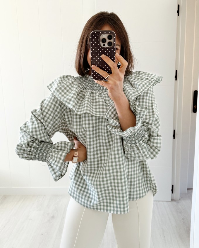 Blusa vichy verde